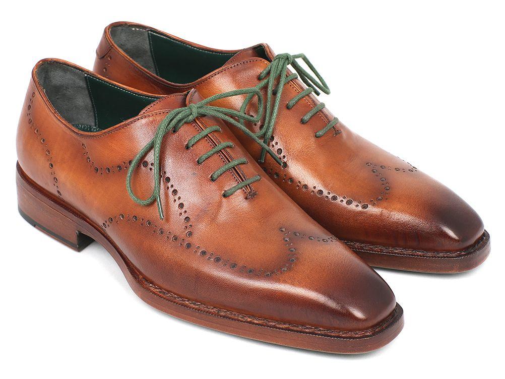 Paul Parkman ''87CML66'' Camel Brown Genuine Leather Wingtip Oxford Shoes